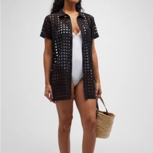 Solid & Striped cabana short sleeve shirt dress - black